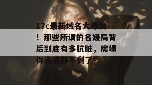 17c最新域名大爆发！那些所谓的名媛局背后到底有多肮脏，房塌得连渣都不剩了！